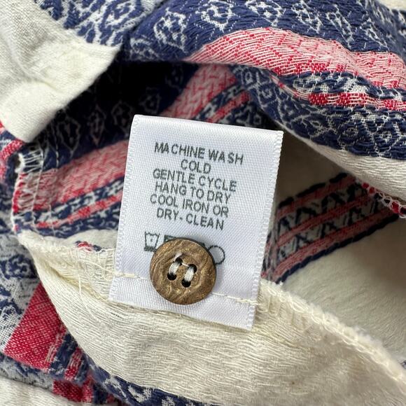 Xirena Top Womens XS Cream Cali Emi Striped Flutter Sleeve Boho Button Up Cotton - Picture 6 of 8